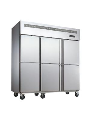 China Stainless Steel 6 Doors Refrigerator Industrial Freezer Single Temperature en venta