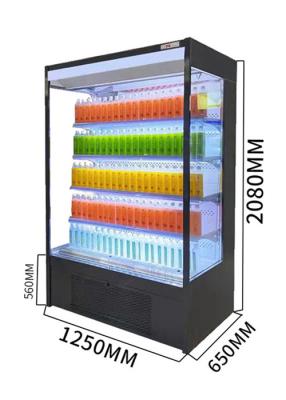 China 3.2KW Supermarket Open Chiller Vegetable Display Rack Refrigerated Counter Top Passthrogh for sale