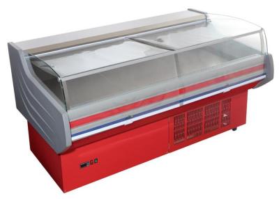 China 2.5M Seafood Chiller Freezer Meat Display Freezer Supermarket Meat Display Fridge For Sale for sale