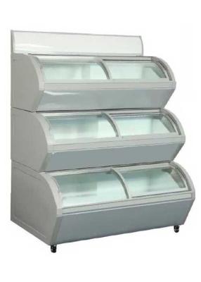 China 3 Layers Glass Door Deep Freezer Automatic Defrost Ice Cream Display Showcase à venda