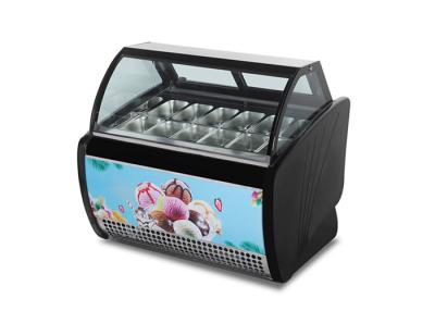 China Supermercado 3 capas congelador de helados interior LED de vidrio de la puerta de visualización congelador en venta
