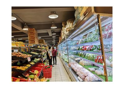 Chine Commercial Angle Multidecks Chillers usine supermarché congélateur à air ouvert avant à vendre