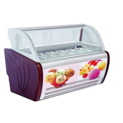 China Commercial Ice Cream Display Freezer Gelato Showcase Storage Freezers With Pans for sale