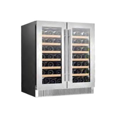 China 110V/60Hz Double Glass Door Wine Cooler Cabinet With R600 Refrigerant for sale