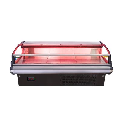 China Frost Free Commercial Open Fresh Meat Display Freezer With Counter for sale