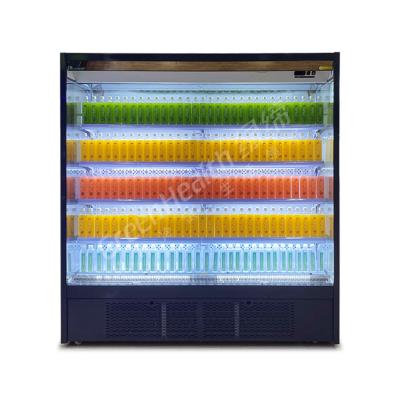 China 2℃-8℃ LED Drinks Fruits Multideck Open Display Chiller With Night Curtain for sale
