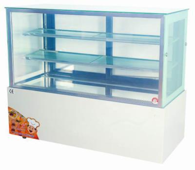 China 1.5 meter Vertical Chiller 660W , Cake Display Freezer 3 Shelf With Tough Glass for sale