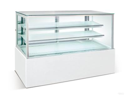 China Refrigerador de cristal doble de la puerta del postre 1,2 metros, congelador R134a de la exhibición de la torta 540W en venta