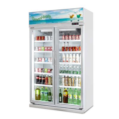 China Adjustable Shelves Glass Door Freezer Beverage Display Cooler / Drinks Display Fridge for sale