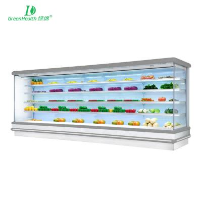 China Commercial Vegetable Refrigerated Display Case Open Chiller Fan Cooling for sale