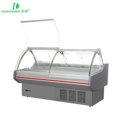 China Curved Glass Deli Display Refrigerator Automatic Defrost For Fresh Food for sale