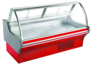 China Curved Glass Deli Display Counter Refrigerator For Supermarket With Optional Rear for sale