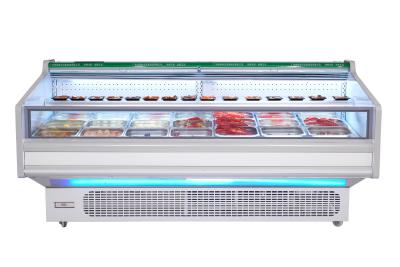 China congelador aberto horizontal da exposição da carne de peixes 800L para a loja do açougue à venda