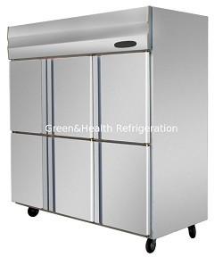 China Stainless Steel Commercial Stand Up Freezer For Chicken With 2 / 4 / 6 Glass Doors for sale