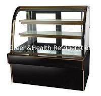 China Commercial Right Angle Cake Display Refrigerator With Back Open Glass Door for sale