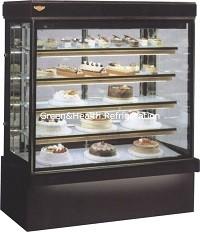 China 2m Vertical Bakery Cake Display Showcase With Marble Or Stainless Steel Base for sale