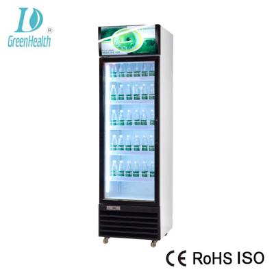 China Cold Drink Beverage Display Cooler Fridge / Store Upright Glass Door Display Refrigerator for sale