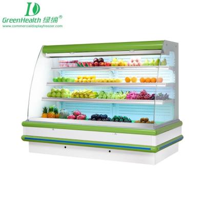 China Commercial Open Display Upright Vertical Refrigerated Showcase For Vegetable for sale