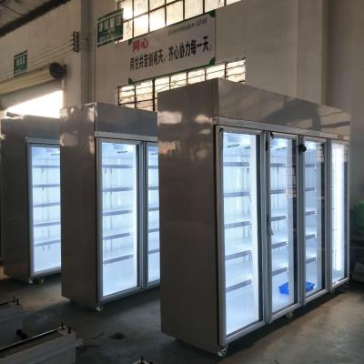 China Grocery Shop Auto Defrost Glass Door Freezer / Drinks Display Cabinet for sale