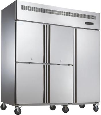 China Bars 3 Doors Commercial Silver Upright Freezer With Air Cooling for sale
