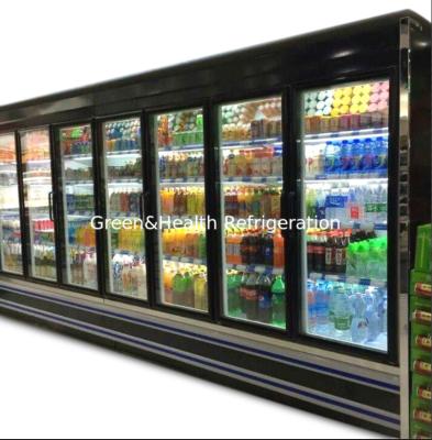 China Commercial Multideck Open Chiller Supermarket Showcase With Glass Door for sale