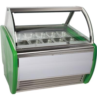 China Stainless Steel 16 Tanks Ice Cream Display Freezer / Cooler Showcase for sale