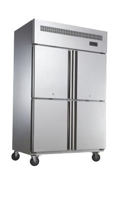 China Kitchen / Grocery Commercial Upright Freezer 3 Doors With Easy Moving Wheels for sale