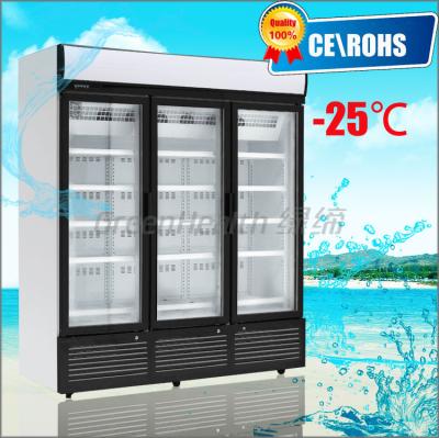 China Glass Door Chiller R404a , 3 Glass Door Freezer Automatic Defrost for sale