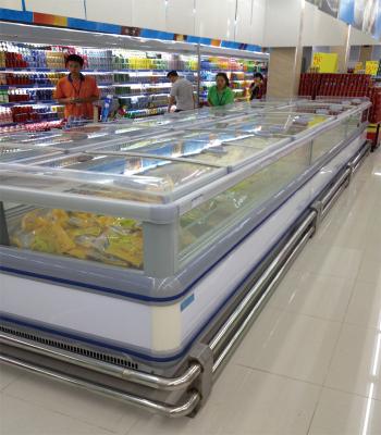China Self - Contained Supermarket Island Freezer -18°C Stainless Steel for sale