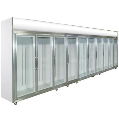 China Refrigerar dinâmico de vidro do grau do refrigerador 0 - 10 do estojo compacto da porta para a loja à venda