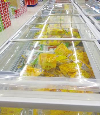 China Kitchen Supermarket Open Top Island Freezer 1000L With Double Island for sale
