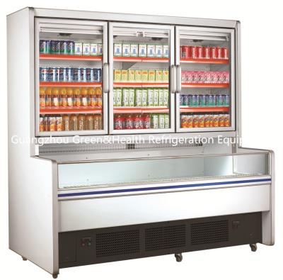 China Freestanding 3 Doors Commercial Beverage Display Refrigerator For Mall for sale