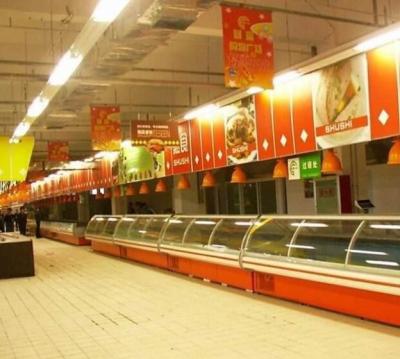 China Costume de aço inoxidável do refrigerador da exposição do supermercado fino da prateleira para o supermercado à venda