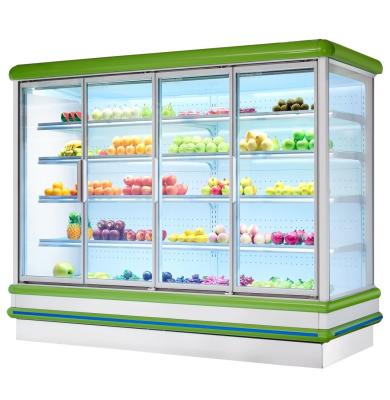 China Vertikale Frucht-Gemüse-offene Kühlvitrine für Supermarkt zu verkaufen