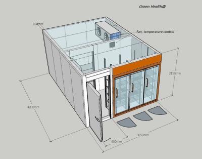 China Sala de armazenamento comercial do congelador do refrigerador da temperatura dobro do hipermercado para refrescos à venda