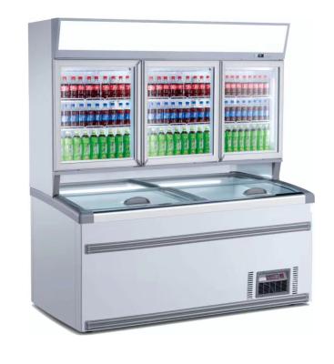 China 2.5m Upright Combination Freezer And Chiller With Large Space For Supermarket for sale