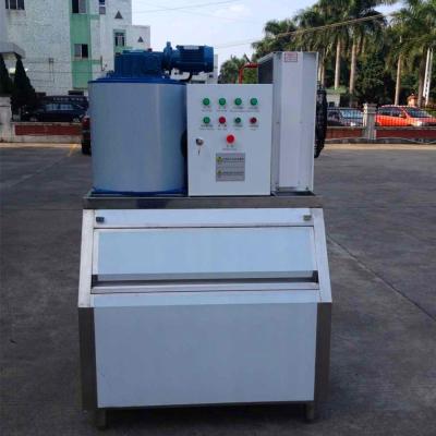 China 1 Ton Air Cooling Fishery Salt Flake Ice Maker R404A Refrigerant for sale