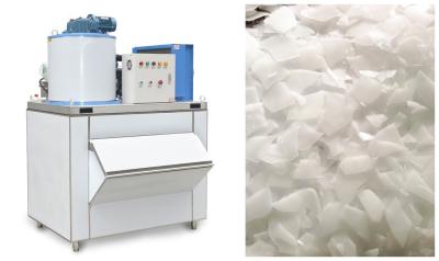 China 500 Kgs Fan Cooling Seafood Dry Flake Ice Maker Machine With Hanbell Compressor for sale
