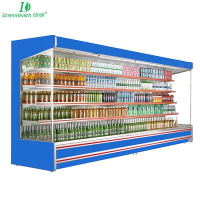 China Night Curtain Multideck Open Chiller Supermarket Showcase For Drink And Yogurt for sale