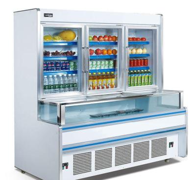 China Vertical 1.8m 2.5m Combination Freezer For Supermarket Easy Moving for sale