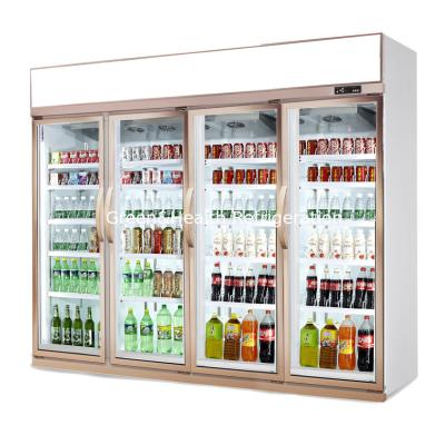 China Commercial 3 4 Doors Beverage Display Refrigerator With 680mm Depth for sale