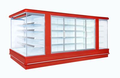 China Commercial Upright Showcase Display Multideck Open Chiller Supermarket Fruit Refrigerator for sale