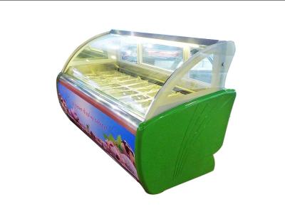 China Tabletop Glass Door Ice Cream Display Cooler Showcase 1730*1130*1250mm for sale