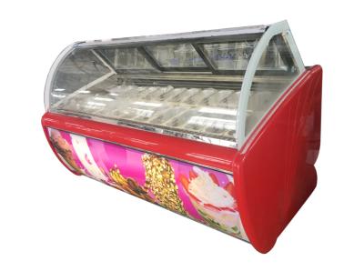 China Large Ice Cream Display Freezer / Gelato Mini Countertop Continuous Freezing Showcase for sale
