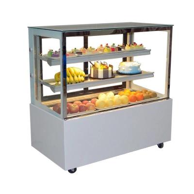 China CE de cristal curvado RoHS del escaparate del congelador de la exhibición de la torta/del refrigerador de la panadería en venta
