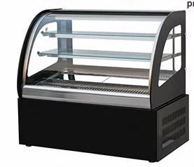 China Fan Cooling Cake Display Cabinet For Milk Stations Adjustable Chorme Plated Shelves for sale
