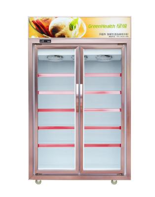 China 1250L 2 Glass Door Commercial Freezer With Five Layer Shelves Environmental Protection for sale