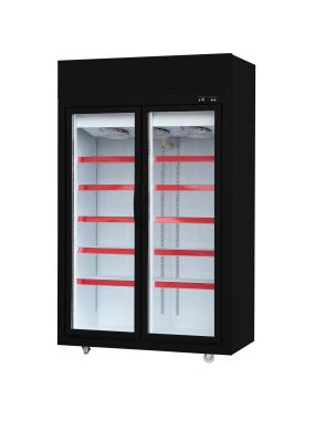 China 1250L 800W 50HZ Vertical Glass Door Freezer For Convenience Store for sale