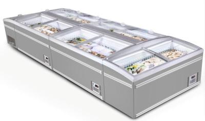 China Top glass sliding door mobile deep chest freezer single temperature island display freezer for sale