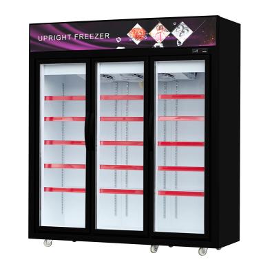 China Frozen Meat / Ice Cream 3 Door Display Freezer Automatic Defrost  50Hz for sale